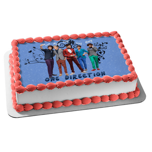 One Direction Music Liam Niall Zayn Louis Harry Edible Cake Topper Image ABPID09115