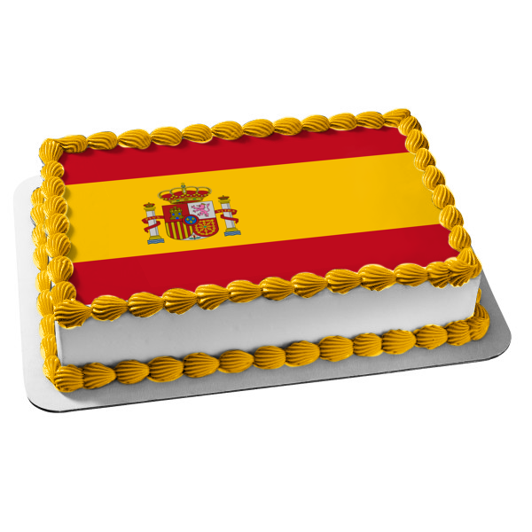 Flag of Spain Red Yellow Edible Cake Topper Image ABPID09412