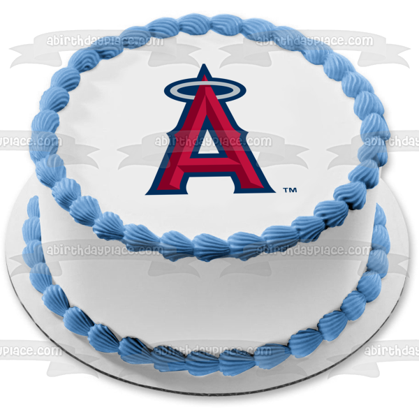 Los Angeles Angels Logo Sports Team American Professional Baseball Franchise Anaheim California Edible Cake Topper Image ABPID09414