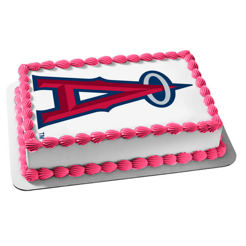 Los Angeles Angels Logo Sports Team American Professional Baseball Franchise Anaheim California Edible Cake Topper Image ABPID09414