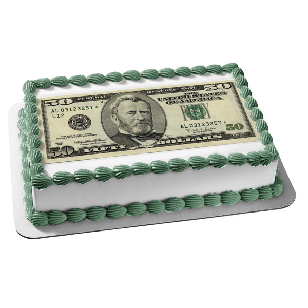 50 Dollar Bill the United States of America $50 Edible Cake Topper Image ABPID09416