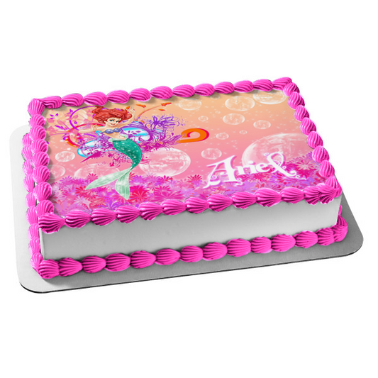 Disney Princess Ariel the Little Mermaid Edible Cake Topper Image ABPID09139