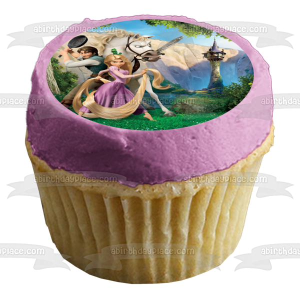 Disney Tangled Rapunzel Flynn Rider Maximus Ready to Fight Edible Cake Topper Image ABPID09149