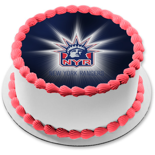 Imagen comestible para tarta con logotipo de los New York Rangers, equipo profesional de hockey sobre hielo de la ciudad de Nueva York, ABPID09157 