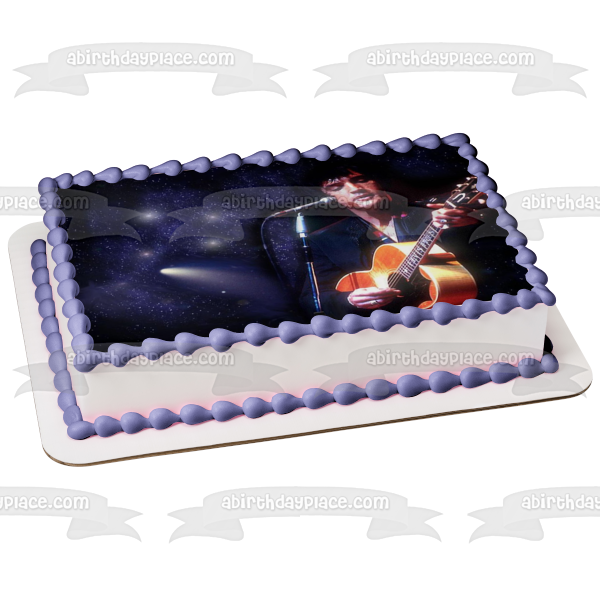 Elvis Music Starry Night Sky Background Edible Cake Topper Image ABPID09160