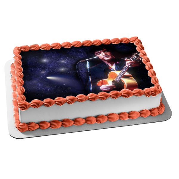 Elvis Music Starry Night Sky Background Edible Cake Topper Image ABPID09160