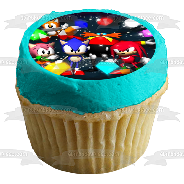 Sonic the Hedgehog Video Game Tails Knuckles Amy Rose Edible Cake Topper Image ABPID09167