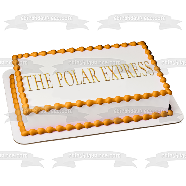 The Polar Express Gold Logo Edible Cake Topper Image ABPID09645