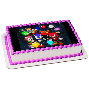 Sonic the Hedgehog Video Game Tails Knuckles Amy Rose Edible Cake Topper Image ABPID09167