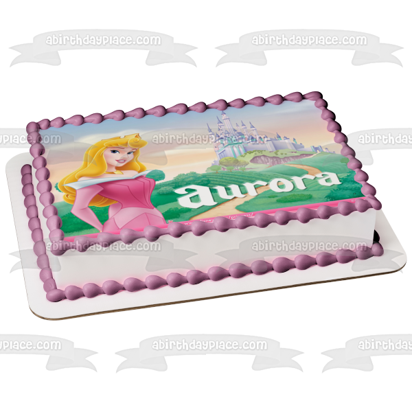 Disney Princess Aurora Sleeping Beauty Pink Dress #2 Edible Cake Topper Image ABPID09177