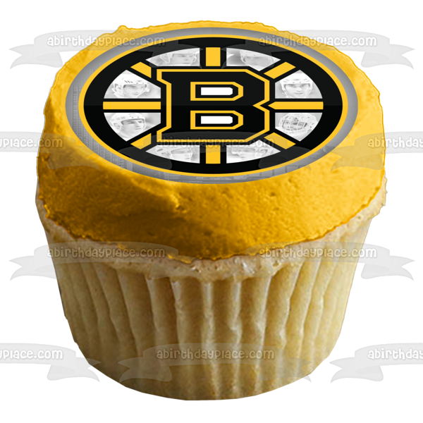 Boston Bruins Logo Professional Sports Ice Hockey Team Boston Massachusetts Atlantic Division Eastern Conference National Hockey League NHL Edible Cake Topper Image ABPID09182