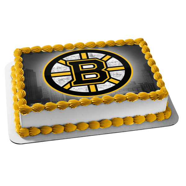 Boston Bruins Logo Professional Sports Ice Hockey Team Boston Massachusetts Atlantic Division Eastern Conference National Hockey League NHL Edible Cake Topper Image ABPID09182
