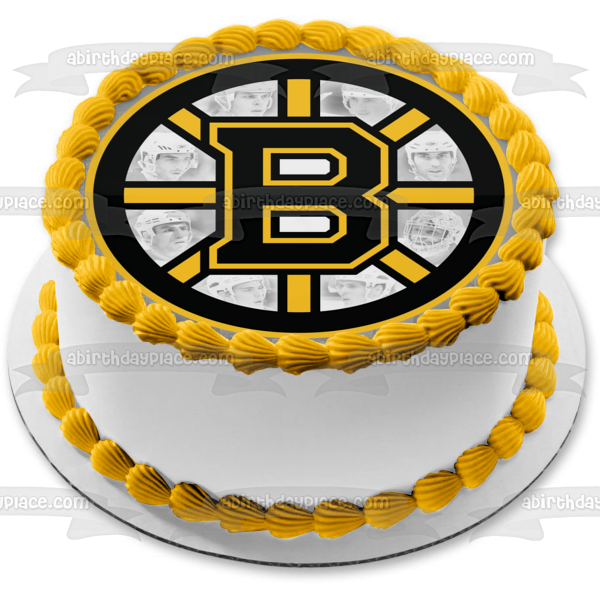 Boston Bruins Logo Professional Sports Ice Hockey Team Boston Massachusetts Atlantic Division Eastern Conference National Hockey League NHL Edible Cake Topper Image ABPID09182