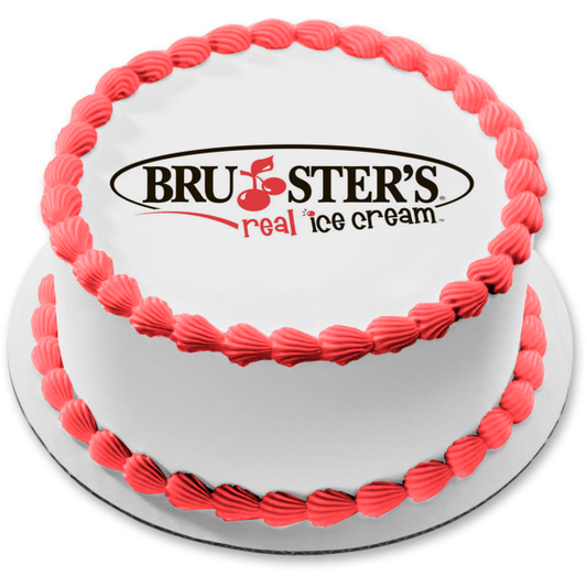 Imagen comestible para decoración de tarta con el logotipo de Brusters Real Ice Cream ABPID09748 