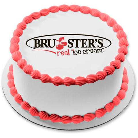 Brusters Real Ice Cream Logo Edible Cake Topper Image ABPID09748