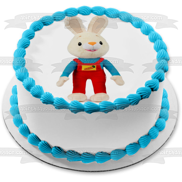 Harry the Bunny Plush Doll Carrot Edible Cake Topper Image ABPID00183