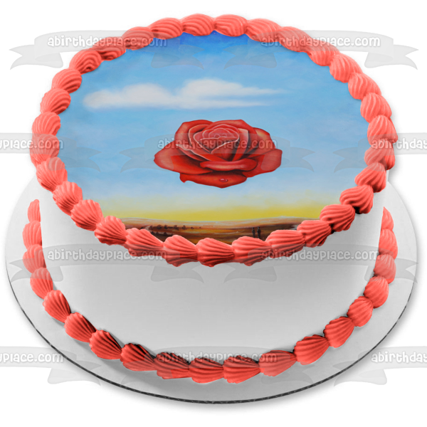 Salvador Dali Oil Painting Meditative Rose Edible Cake Topper Image ABPID00412
