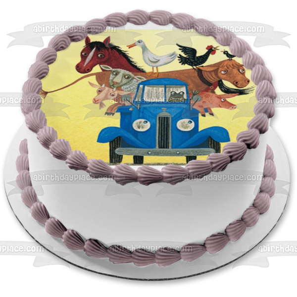 Little Blue Truck Alice Schertle Farm Animals Edible Cake Topper Image ABPID00466