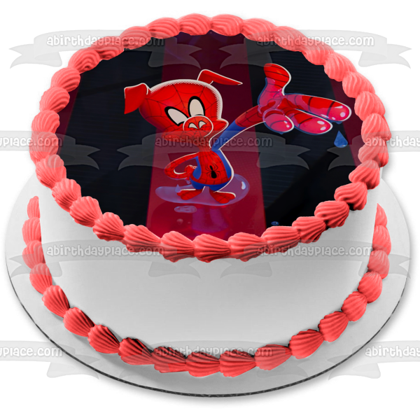Spider-Man Into the Spider-Verse Spider-Ham Edible Cake Topper Image ABPID00681