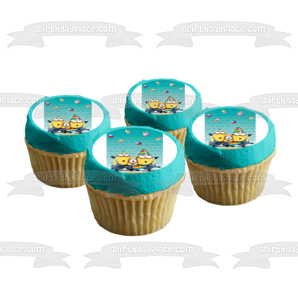 Minions Despicable Me Party Hats Edible Cake Topper Image ABPID00816