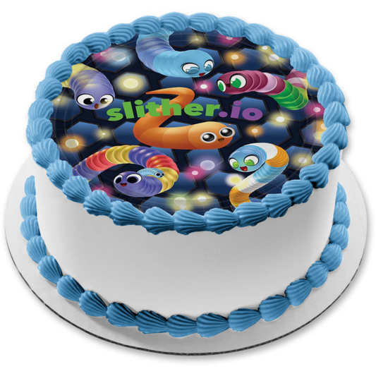 Slither.Io Avatar Snake Skins Edible Cake Topper Image ABPID00844