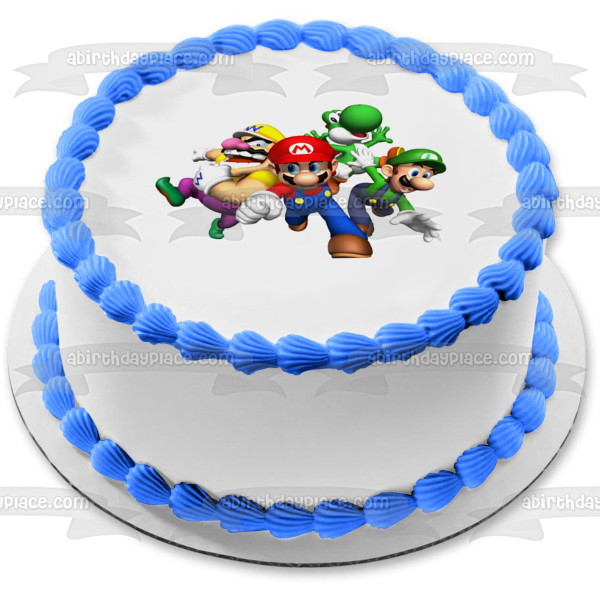 Super Mario Brothers Yoshi Luigi and Wario Edible Cake Topper Image ABPID00901