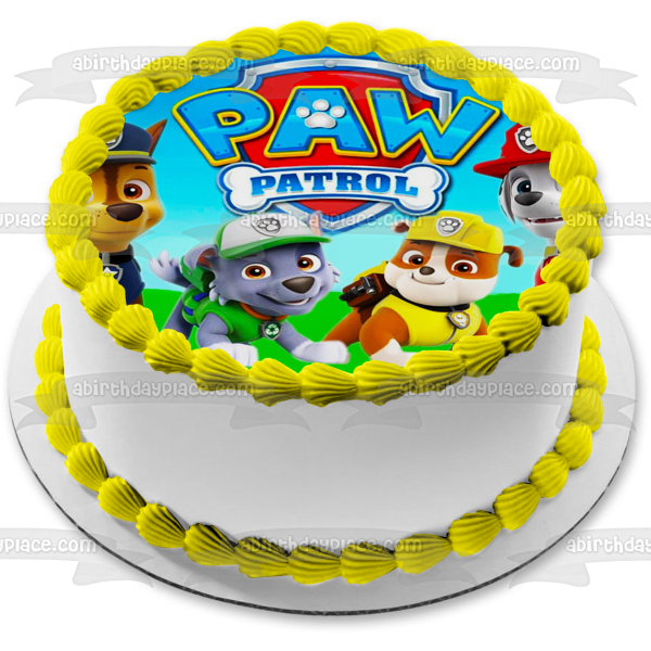 Paw Patrol Chase Rocky Marshall Rubble Edible Cake Topper Image ABPID01027