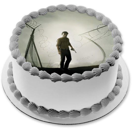 The Walking Dead Rick Falling Fence Edible Cake Topper Image ABPID01126