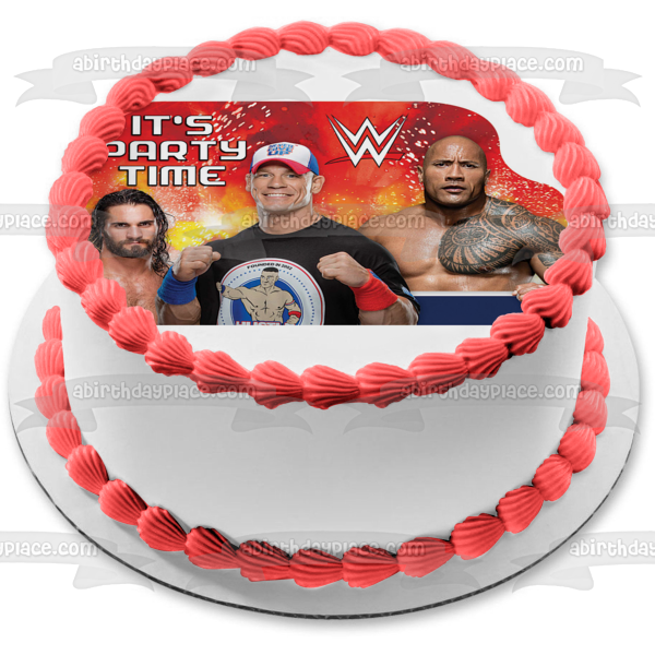 WWE World Wrestling Entertainment the Rock and Seth Rollins Edible Cake Topper Image ABPID01176