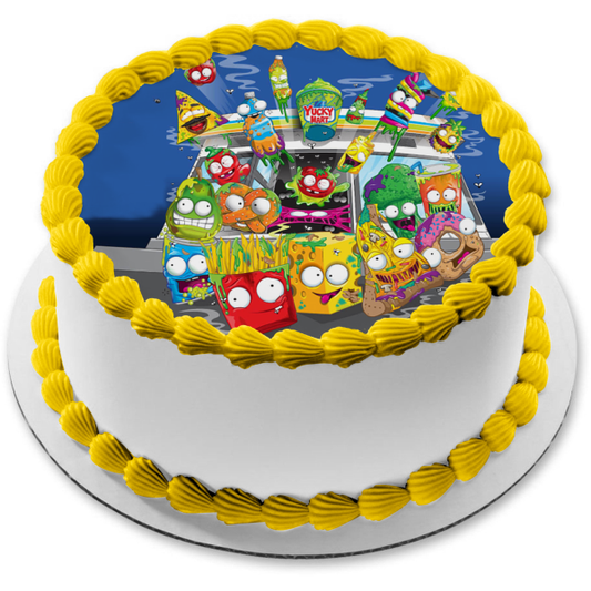 The Grossery Gang Your Shoppin's Gone Rotten Yucky Mart - Adorno comestible redondo para tarta, imagen ABPID01204 