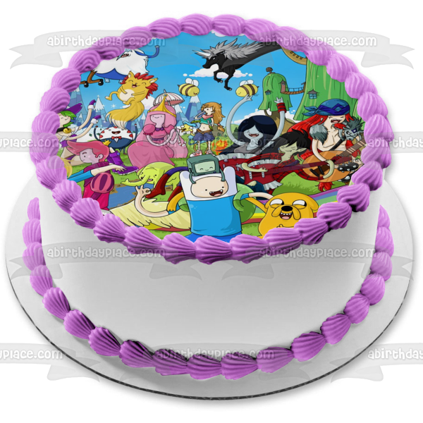 Adventure Time Finn Jake the Dog Princess Bubblegum and Marceline the Vampire Queen Edible Cake Topper Image ABPID01390