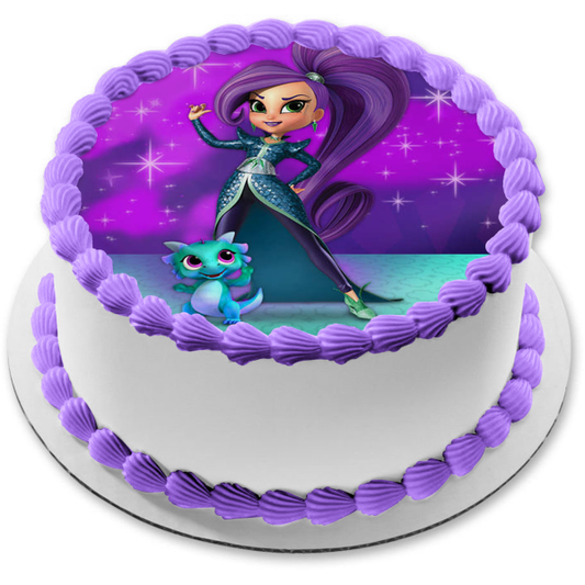 Shimmer and Shine Zeta the Sorceress and Nazboo Edible Cake Topper Image ABPID01457