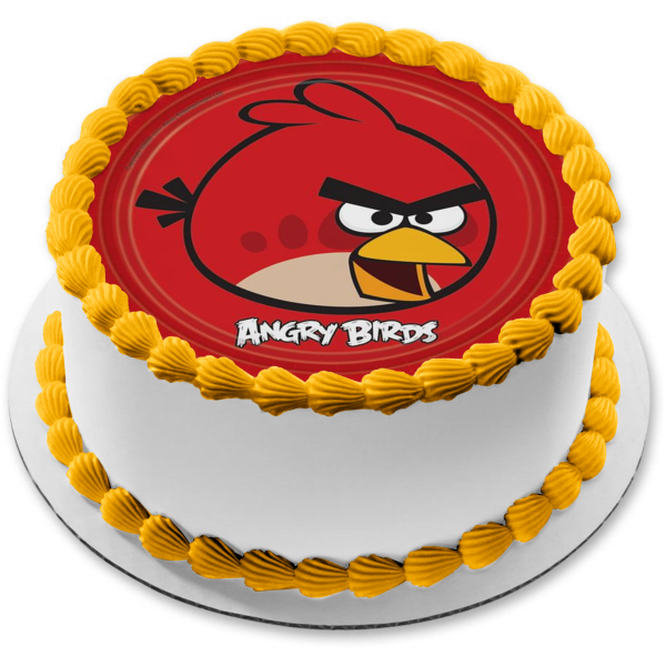 Angry Birds Red Rovio Round Edible Cake Topper Image ABPID01518