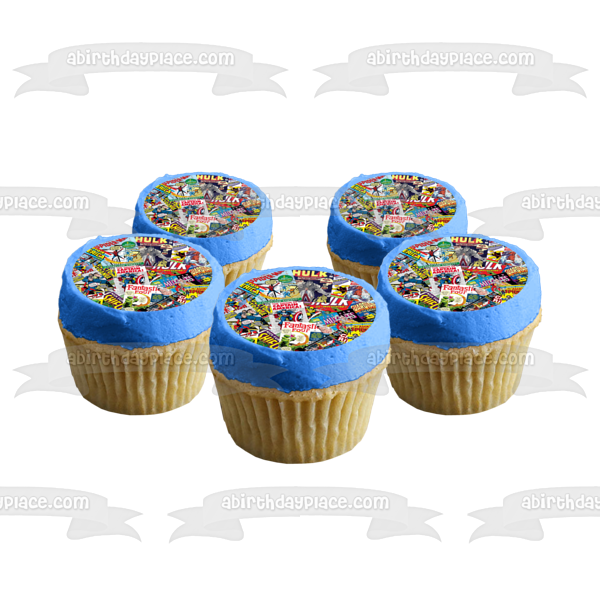 Marvel Comic Books Spider-Man Captain America and The Hulk Edible Cake Topper Image ABPID01566