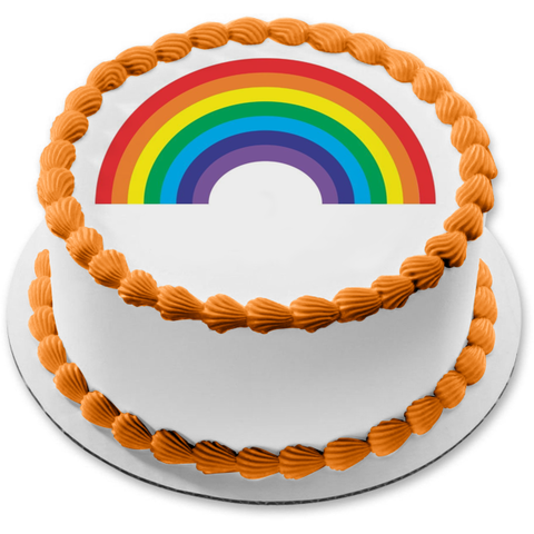 Cartoon Rainbow Bright Colorful Edible Cake Topper Image ABPID01628