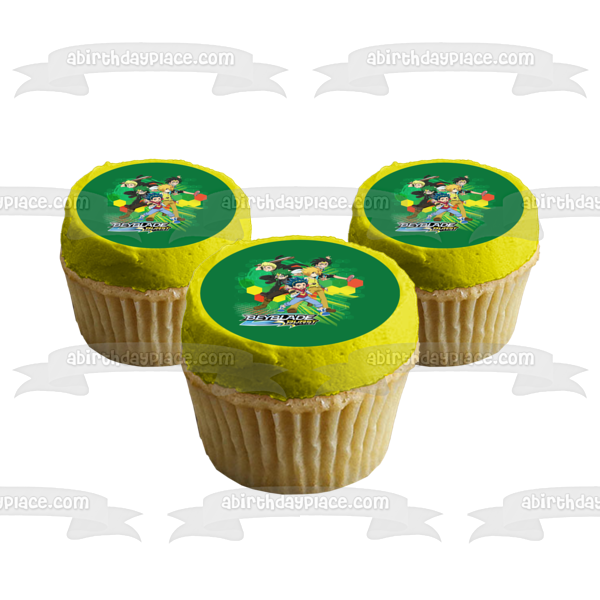 Beyblade Burst Evolution Valt Aoi Wakiya Komurasaki Ken Midori and Ray Kon Edible Cake Topper Image ABPID01629