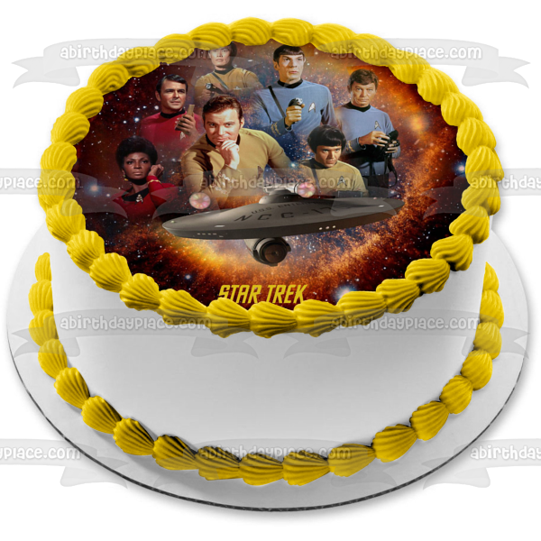 Star Trek Science Fiction James T. Kirk Spock and Leanord McCoy Edible Cake Topper Image ABPID01649