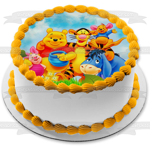 Winnie the Pooh 1st Birthday Tigger Pigley and Eeyore Edible Cake