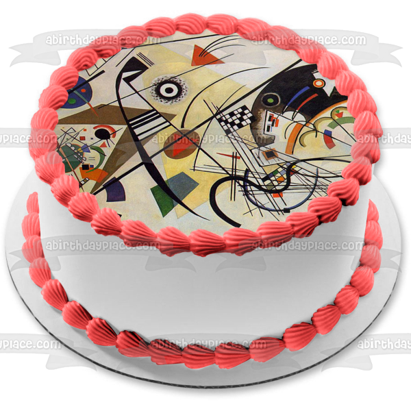 Wassily Kandinsky Transverse Line Painting Edible Cake Topper Image ABPID01762