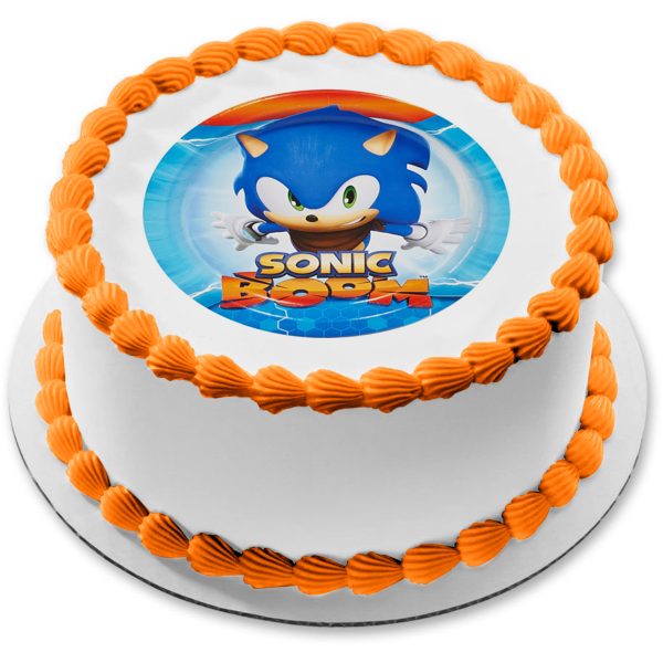 Sonic the Hedgehog Sonic Boom Blue Background Edible Cake Topper Image ABPID01845