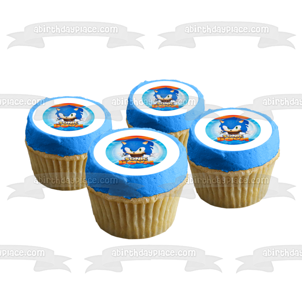 Sonic the Hedgehog Sonic Boom Blue Background Edible Cake Topper Image ABPID01845