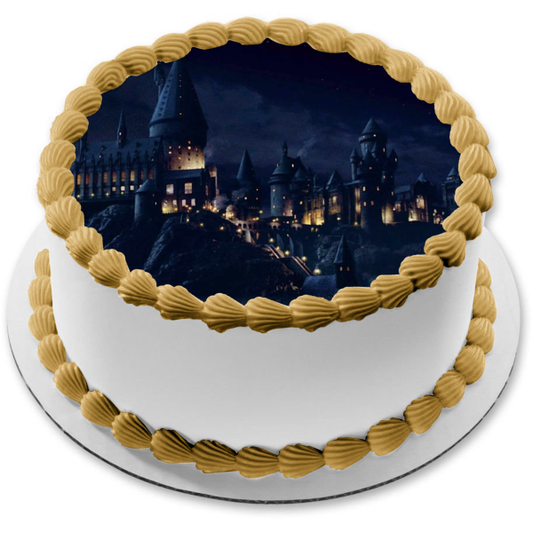 Adorno comestible para tarta con la escuela de magia del Castillo de Hogwarts de Harry Potter, imagen ABPID03018 