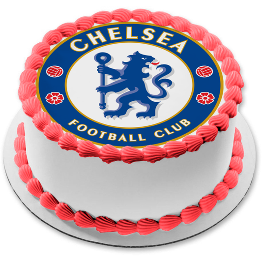 Imagen comestible para tarta con logotipo del Chelsea Football Club y escudos de la Premier League ABPID03211 