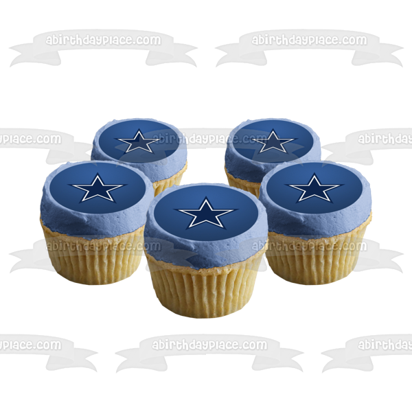 Dallas Cowboys Logo Football NFL Edible Cake Topper Image ABPID03247