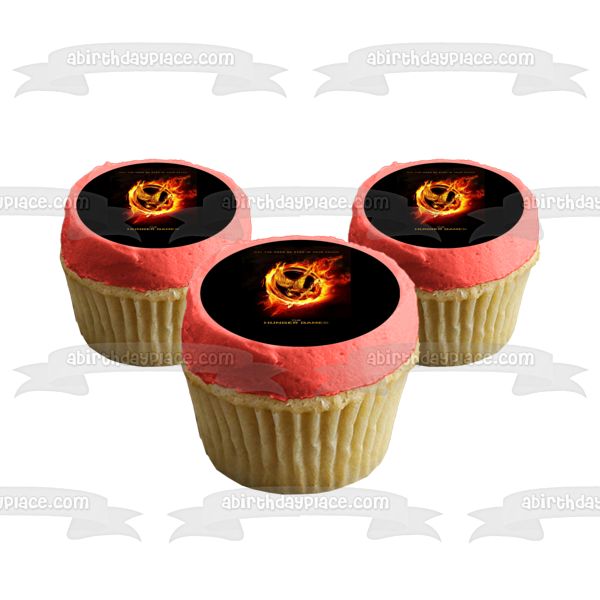 The Hunger Games Logo and Fire Edible Cake Topper Image ABPID03478