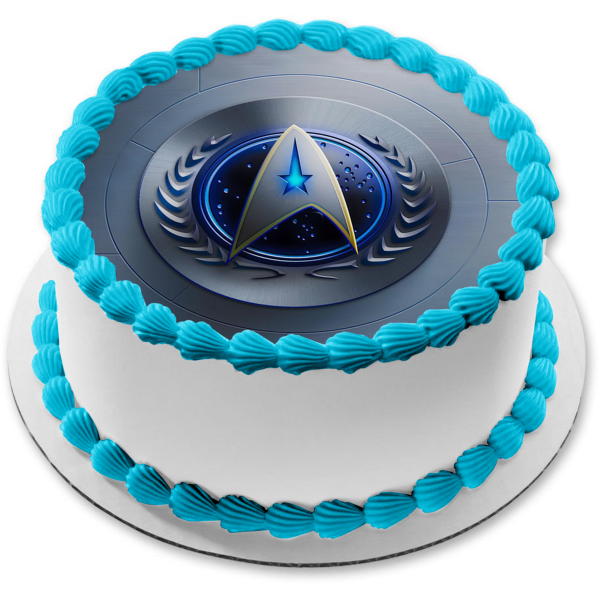 Star Trek Star Fleet USS Logo Badge Edible Cake Topper Image ABPID03484