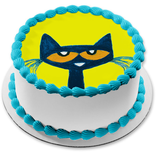 Pete the Cat Cartoon Edible Cake Topper Image ABPID03616