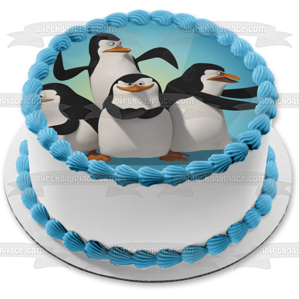 Penguins of Madagascar Skipper Rico Kowalski and Private Edible Cake Topper Image ABPID03869
