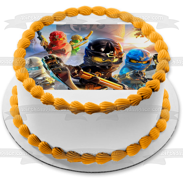 LEGO Ninjago Kai Zane Cole and Jay Edible Cake Topper Image ABPID04020
