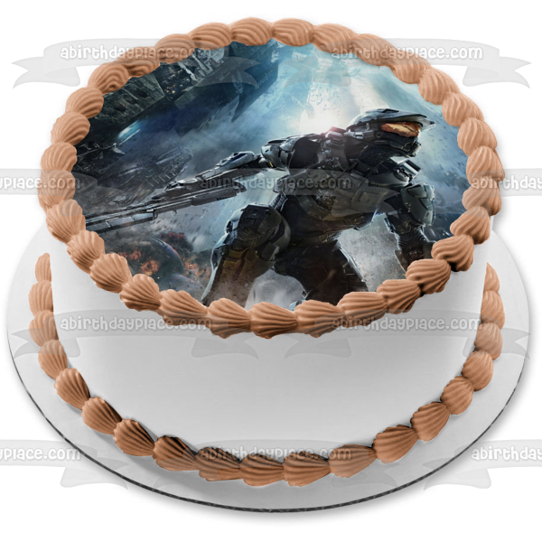 Microsoft Halo 4 First Person Shooter Edible Cake Topper Image ABPID04227